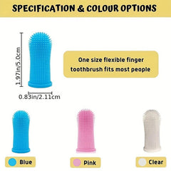 Dog Fingertip Toothbrush Soft Silicone Bristles Pet Teeth Cleaning Brush