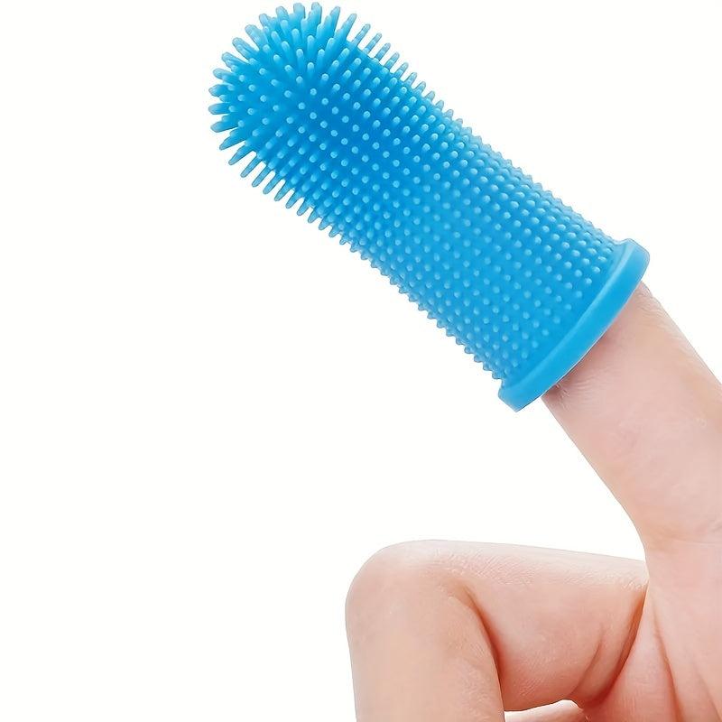 Dog Fingertip Toothbrush Soft Silicone Bristles Pet Teeth Cleaning Brush
