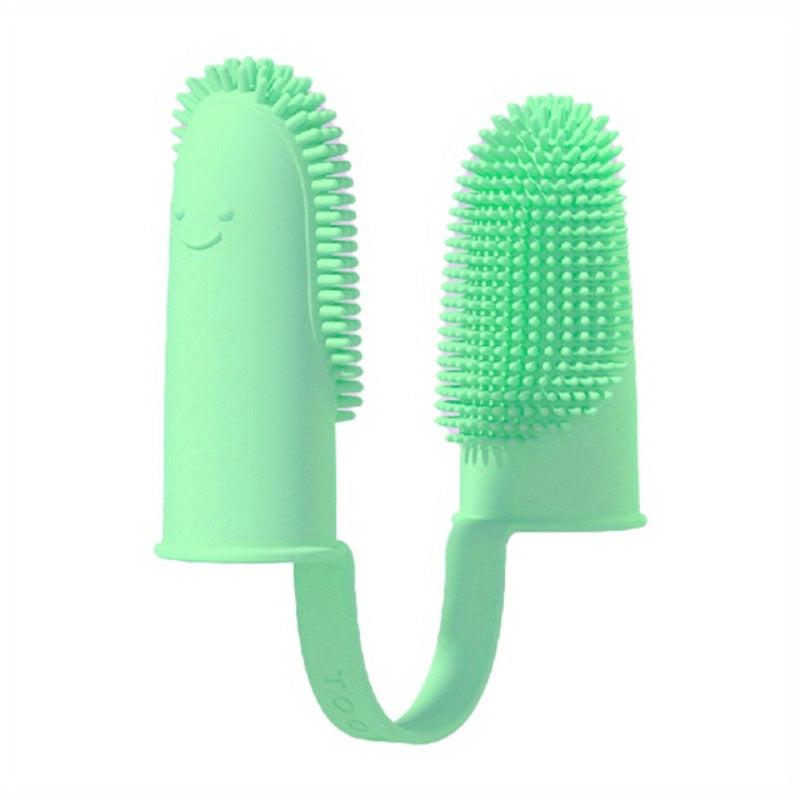 Dog Soft Double Finger Cover Toothbrush TPR Tooth Brush Pet Teeth Cleaning