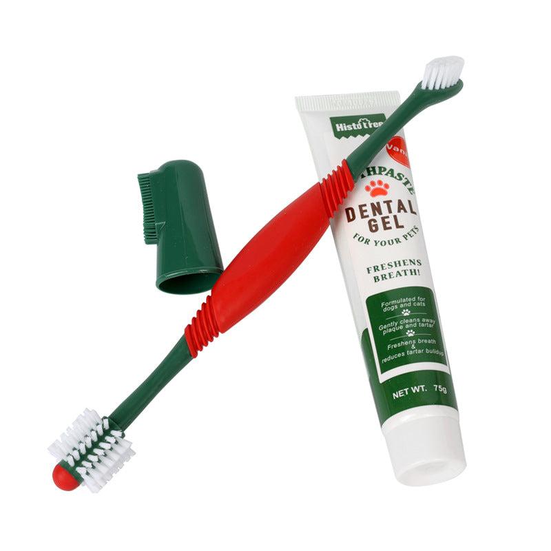 Pet Toothpaste Toothbrush Set - Dog Oral Cleaning Supplies