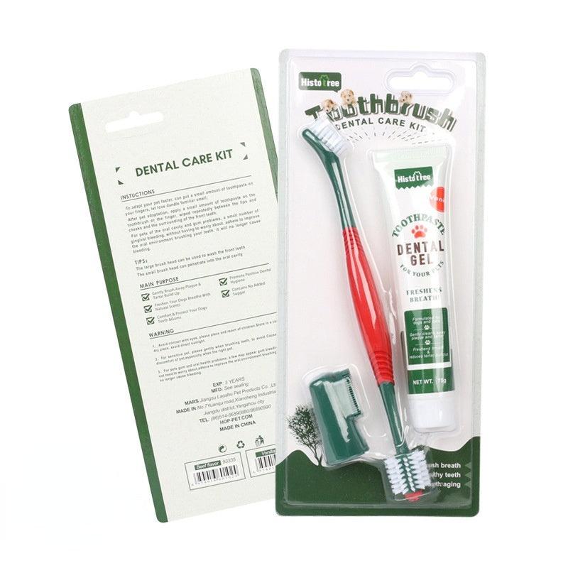 Pet Toothpaste Toothbrush Set - Dog Oral Cleaning Supplies