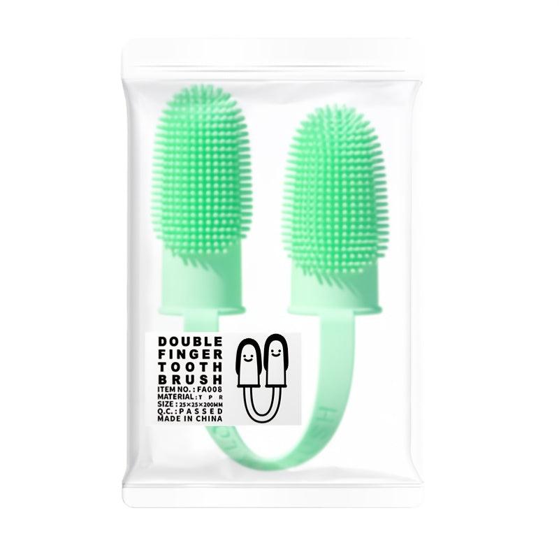 Pet Double Finger Toothbrush Soft Bristle Dog Toothbrush