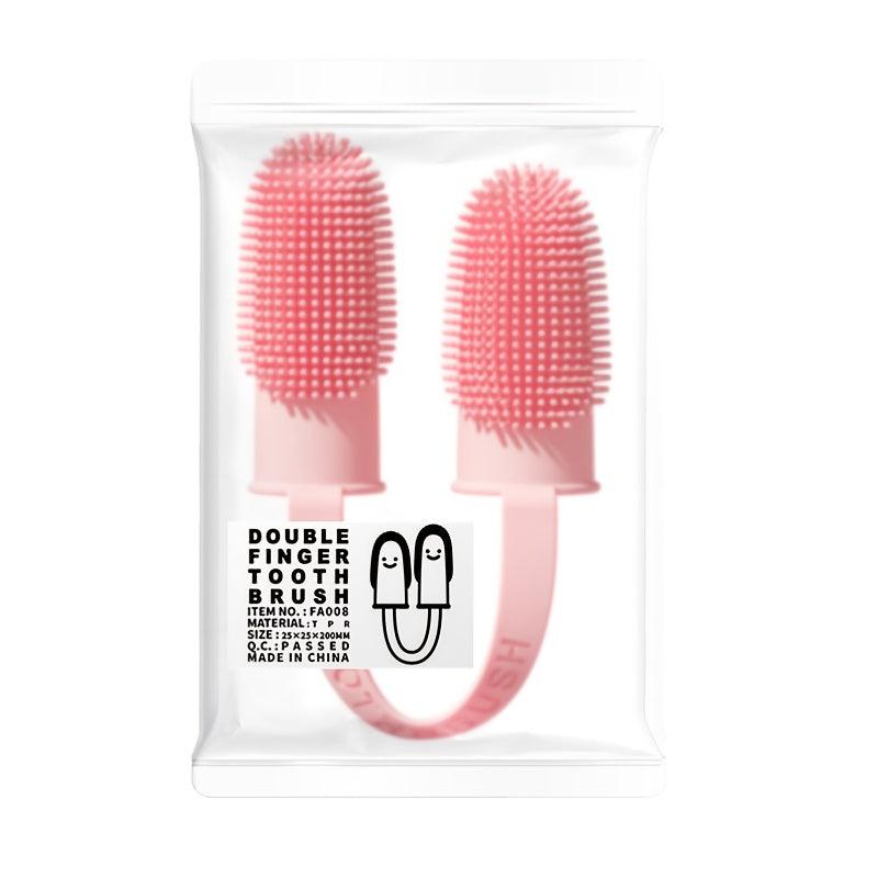 Pet Double Finger Toothbrush Soft Bristle Dog Toothbrush