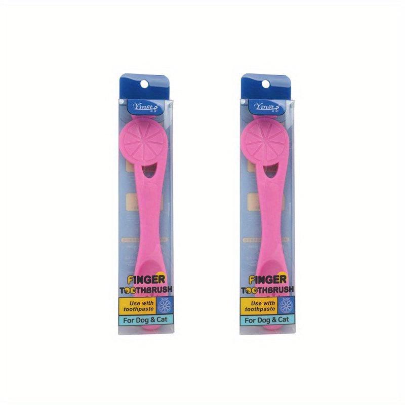 2pcs Pet Silicone Finger Toothbrush Soft Bristle Dental Care for Cats and Dogs