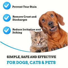 120pcs Pet Eye Wipes Gentle Tear Stain Wipes For Dogs And Cats
