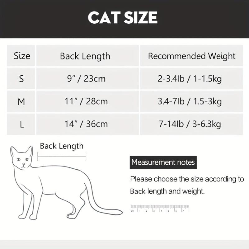 Cat Recovery Suit After Surgery Neuter Onesie Costume for Abdominal Wounds