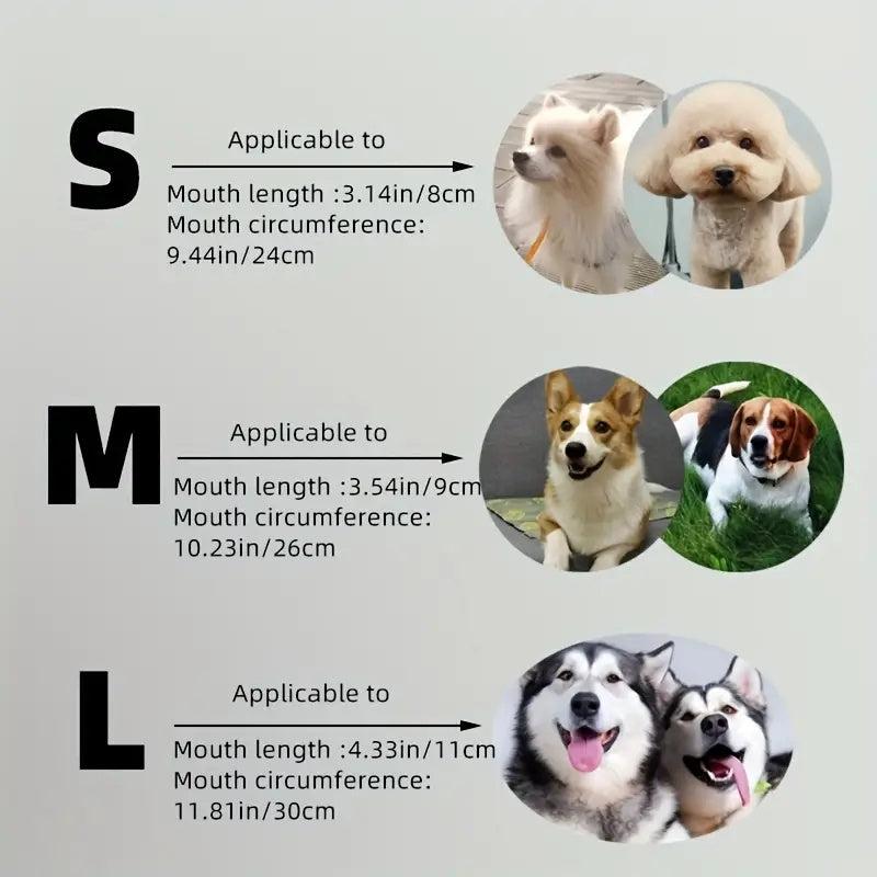 3pcs Dog Muzzles Reusable & Breathable Adjustable Dustproof Face Mask