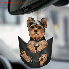 Dog Hanging Ornament Funny Cartoon Car Backpack Chain Rear Animal Pendant
