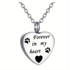 Pet Memorial Necklace Heart Pendant Cremation Urn Jewelry for Ashes