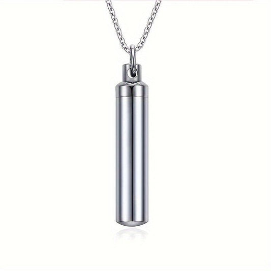 Memorial Cremation Urn Necklace in Stainless Steel - Keep Your Loved Ones Close