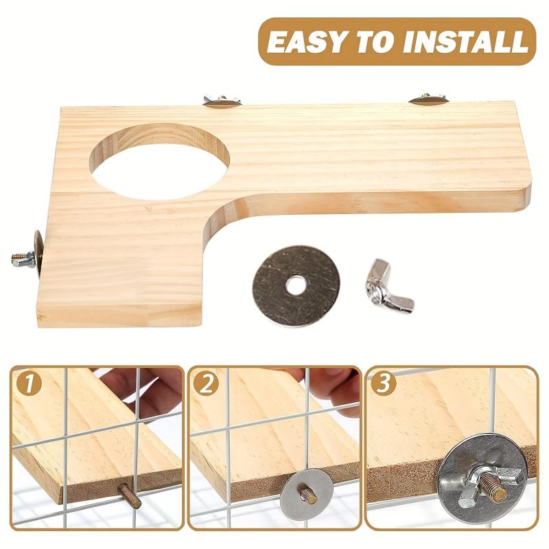 5pcs Hamster Wooden Platforms Set L Shaped Small Pet Cage Accessories