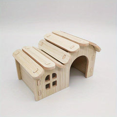 Hamster Wooden House Swing Nest Seesaw Double Villa Toy