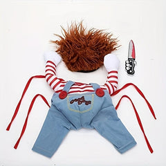 Funny Dog Halloween Costume With Dagger Toy