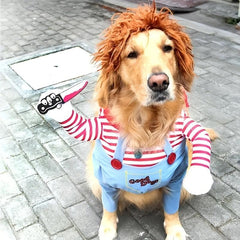 Funny Dog Halloween Costume With Dagger Toy