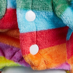 Rainbow Striped Dog Hoodie Cat Coat Winter Dog Sweater