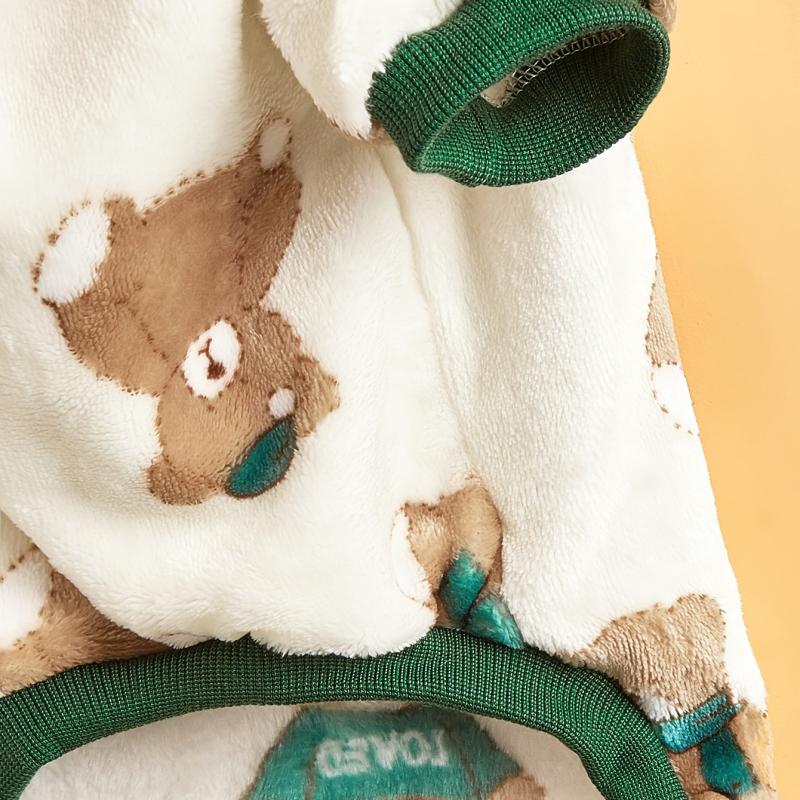 Bear Pattern Pet Sweater Soft Fleece Material Winter Months