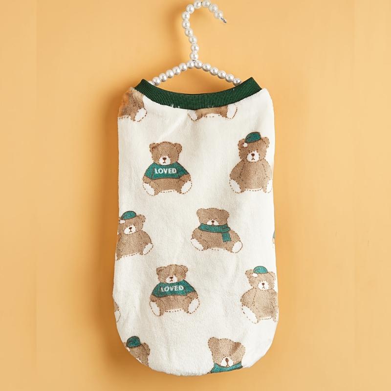 Bear Pattern Pet Sweater Soft Fleece Material Winter Months