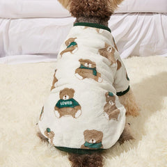 Bear Pattern Pet Sweater Soft Fleece Material Winter Months