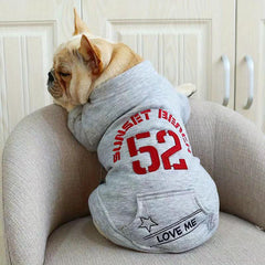 1pc Gray Dog Sweatshirt with Pocket - Perfect Pet Apparel for Cold Weather