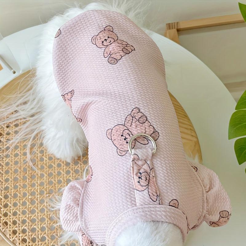 Cute Bear Patterned Pet Vest for Spring Summer Autumn