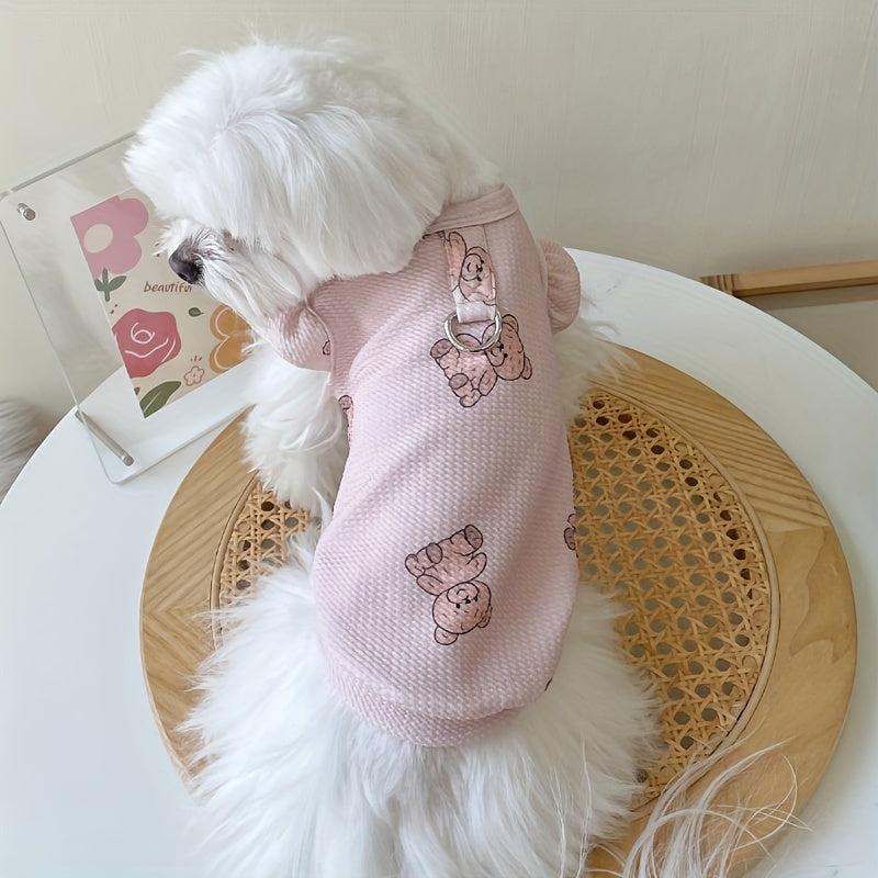 Cute Bear Patterned Pet Vest for Spring Summer Autumn