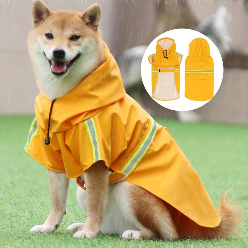 Pet Hooded Raincoat Cape Style Reflective Dog Clothing