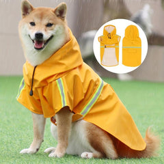 Pet Hooded Raincoat Cape Style Reflective Dog Clothing