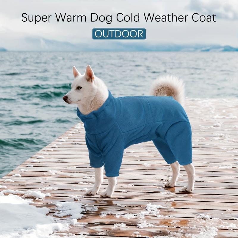 Dog Winter Coat Fleece Pullover Pajamas Full Body Covered Clothes