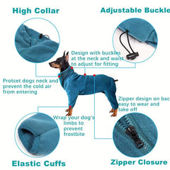 Dog Winter Coat Fleece Pullover Pajamas Full Body Covered Clothes