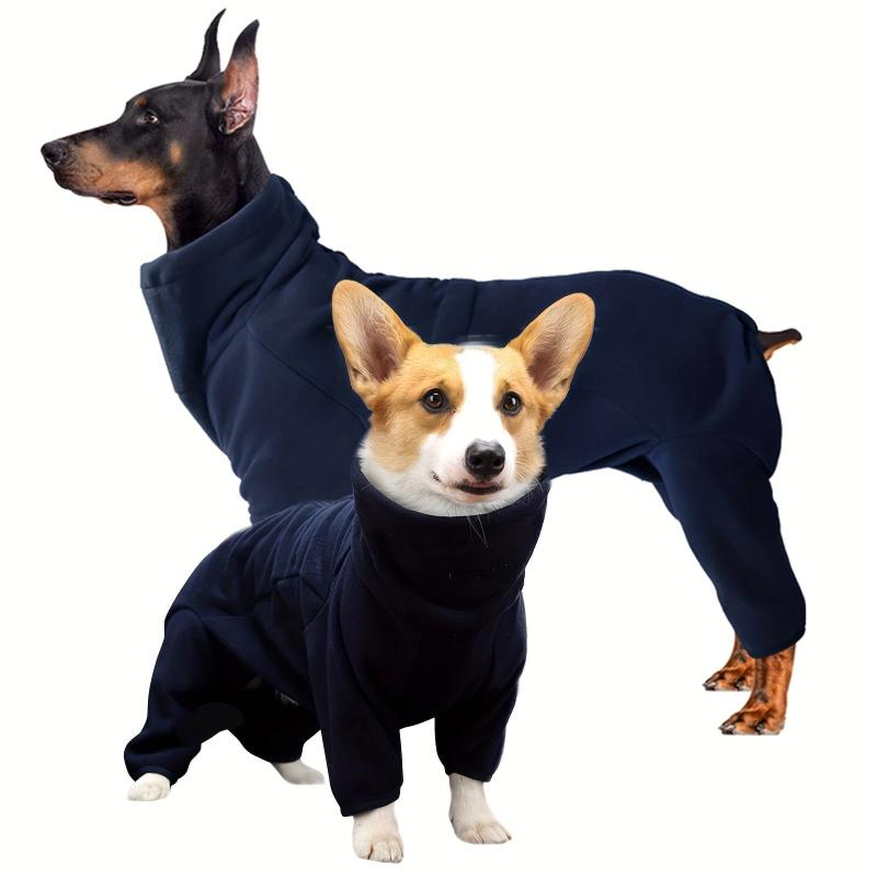 Dog Winter Coat Fleece Pullover Pajamas Full Body Covered Clothes