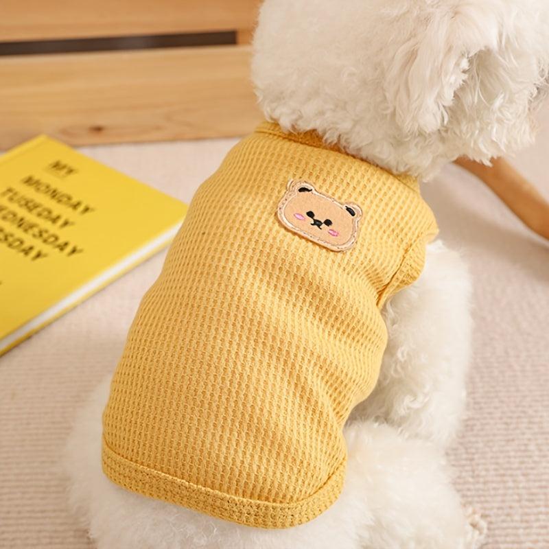 Colorful Dog T Shirt with Small Bear Pattern