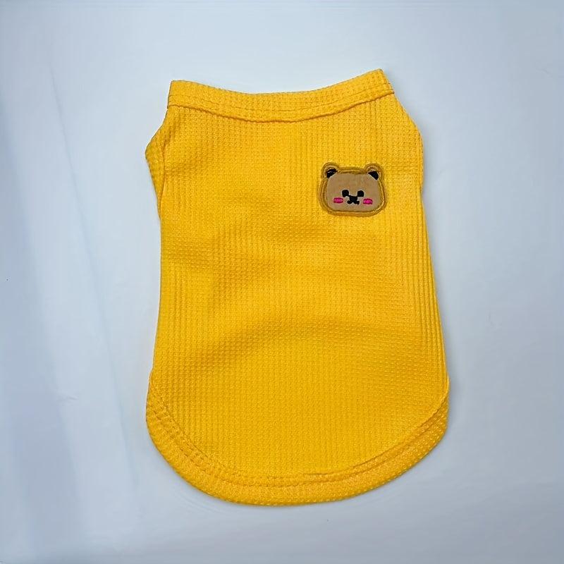 Colorful Dog T Shirt with Small Bear Pattern