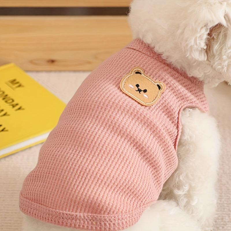 Colorful Dog T Shirt with Small Bear Pattern