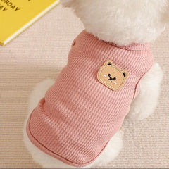 Colorful Dog T Shirt with Small Bear Pattern