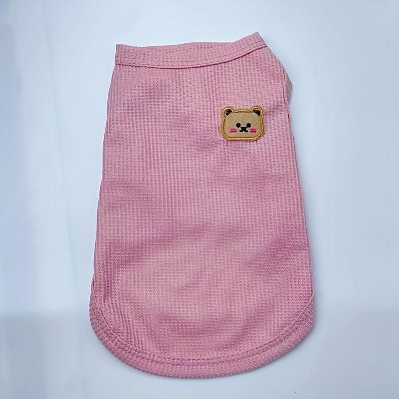 Colorful Dog T Shirt with Small Bear Pattern