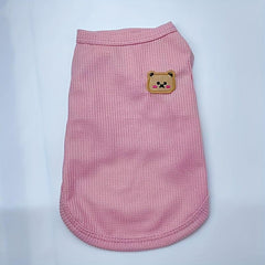 Colorful Dog T Shirt with Small Bear Pattern