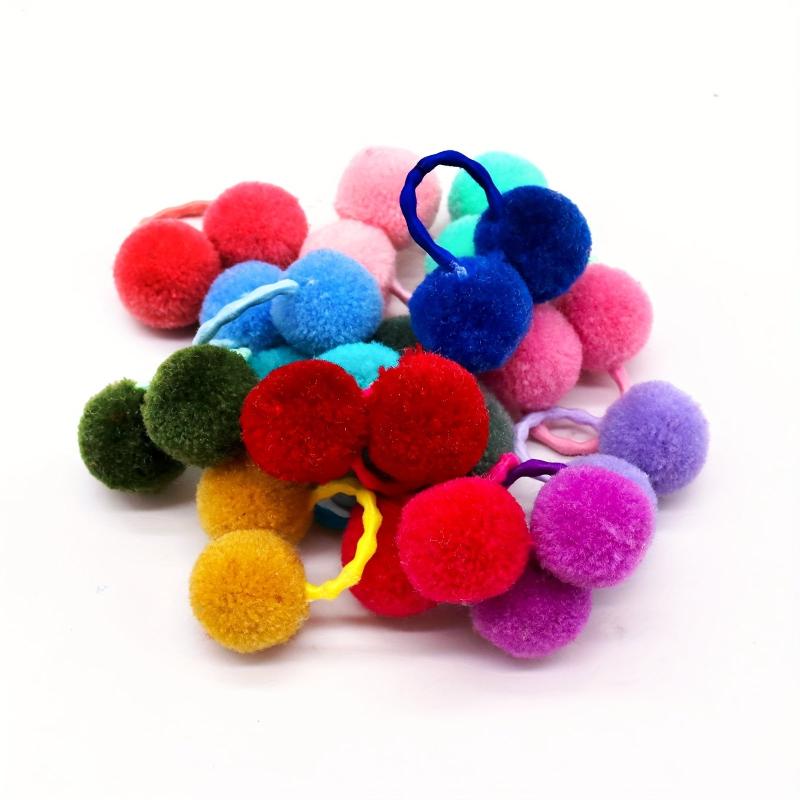 10pcs Pompom Hair Ties for Pets - Fun and Stylish Pet Accessories