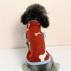 Leopard Graphic Pet Plush Sweater Dog Warm Clothes