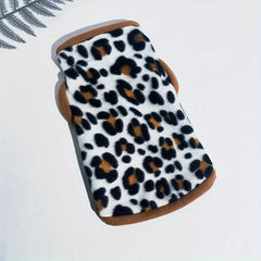 Leopard Graphic Pet Plush Sweater Dog Warm Clothes