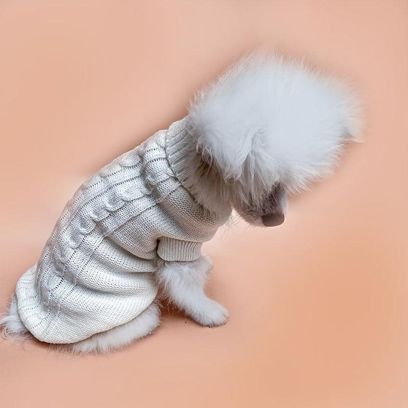 Solid Puppy Knit Sweater Soft Vest Outfit Dogs Winter Walk Travel Apparel