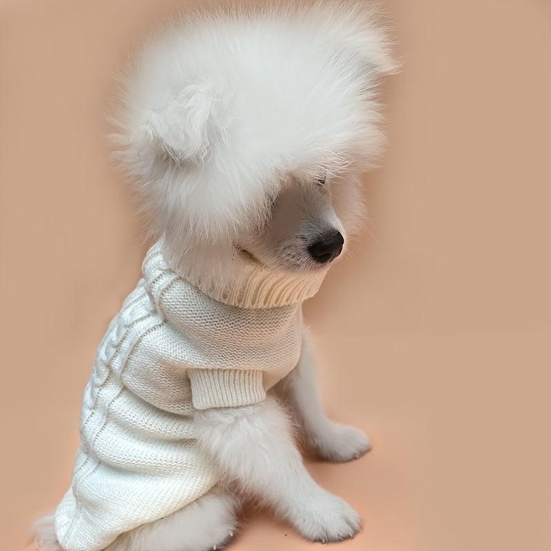 Solid Puppy Knit Sweater Soft Vest Outfit Dogs Winter Walk Travel Apparel
