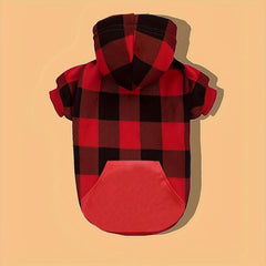 Plaid Pet Hoodie for Autumn and Winter - Dog Warm Clothes