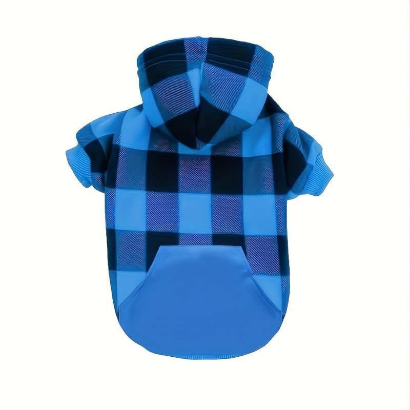 Plaid Pet Hoodie for Autumn and Winter - Dog Warm Clothes