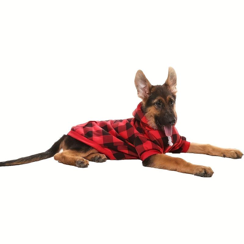 Plaid Pet Hoodie for Autumn and Winter - Dog Warm Clothes
