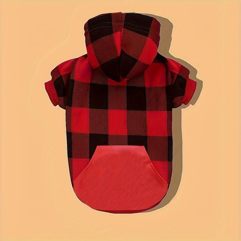 Plaid Pet Hoodie for Autumn and Winter - Dog Warm Clothes