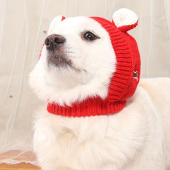 Pet Headgear Rabbit Ears Fleece Knitted Hat