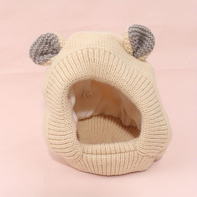 Pet Headgear Rabbit Ears Fleece Knitted Hat