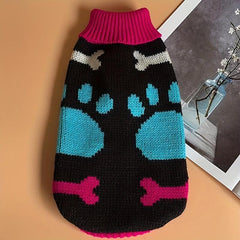 Paw Graphic Pet Sweater for Winter