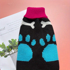 Paw Graphic Pet Sweater for Winter