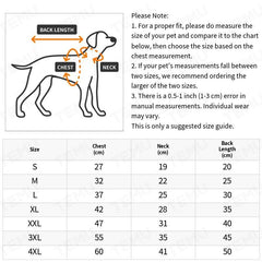 Working Dog Pet Cotton Jacket For Autumn And Winter Dog Warm Clothes